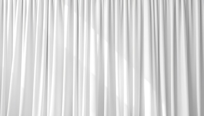 White Sheer Curtains Draped Sunlight Texture Background