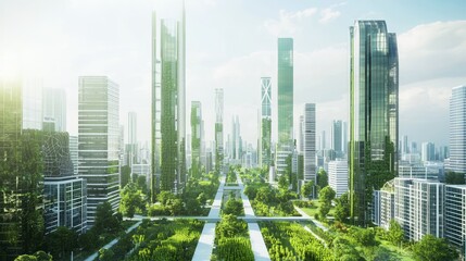 Modern Commercial District Featuring Raw Steel and Greenery Elements