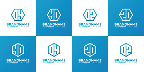 Letters DY YD DZ ZD Hexagon Logo Set, suitable for business with DY YD DZ ZD initials