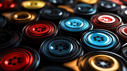 Diverse Buttons Background With Varied Textures