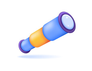 illustration of a telescope. binoculars seen from the side. tool for seeing or observing something from a distance. object or equipment. symbol. minimalist 3d style design. element