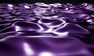 Obraz premium Abstract purple liquid surface, undulating texture, dark background, for design