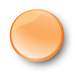 Glossy Orange Button Vector Illustration