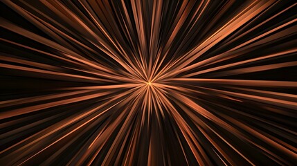 Fototapeta premium The image contains an abstract design of radiating lines in shades of brown and black, converging towards a bright center point.