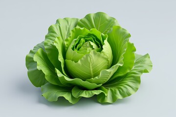 Fototapeta premium A green lettuce plant with ruffled edges.