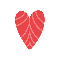 Red heart isolated on white background