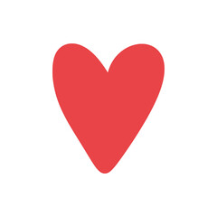 Red heart isolated on white background