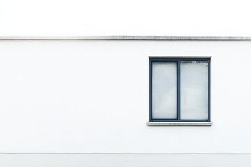 Window on a white wall exhibits modern architectural minimalism