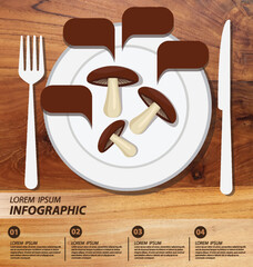 mushrooms, infographics. vegetables vector illustration