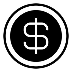 Stylish Black and White Dollar Sign Icon