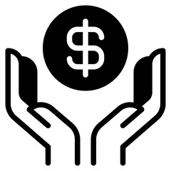 Stylized Hands Cradling a Dollar Sign Icon