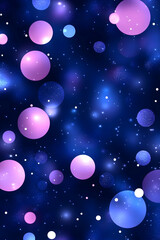 Floating orbs of pink and blue against galaxy. Cosmic background for wallpapers generative AI