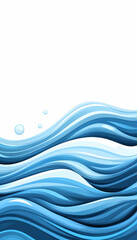 Fototapeta premium Flowing blue waves on white background for posters, banners, web design generative AI