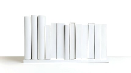 White Books On White Background Minimalist Book Display