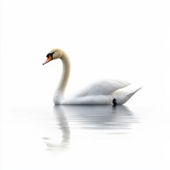 Graceful swan foraging in tranquil lake, a serene wildlife encounter in nature's beauty