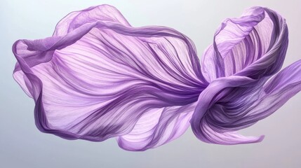 Fototapeta premium Abstract violet flying purple cloth , flower shape