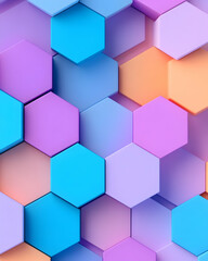 Abstract 3D Colorful Hexagon Pattern Background for wallpaper, backdrop, or graphic design generative AI