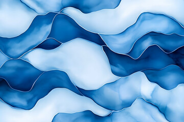 Obraz premium Abstract flow of deep and light blue shapes for background or artistic use generative AI