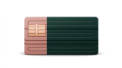 Modern credit card design with sleek green and pink color scheme featuring embedded chip for secure transactions and easy usability