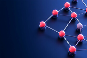Obraz premium Abstract network of spheres connected for data concept or technology background generative AI