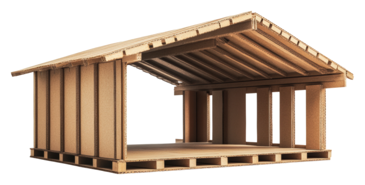 Building structure model workshop design studio isolated on transparent background