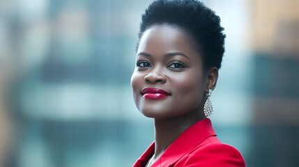 Confident black businesswoman exudes professionalism and leadership in a corporate setting