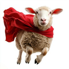 Superhero Cartoon Sheep in a Dynamic Pose