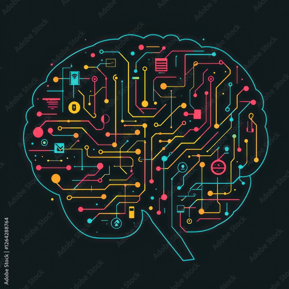 Poster art depicting a neural network with elements reminiscent of brain structures.