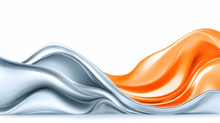 Orange, Silver Waves Background for Presentation, Website, Advertising, and Templates generative AI
