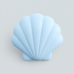 Fototapeta premium A light blue seashell on a grey backdrop.