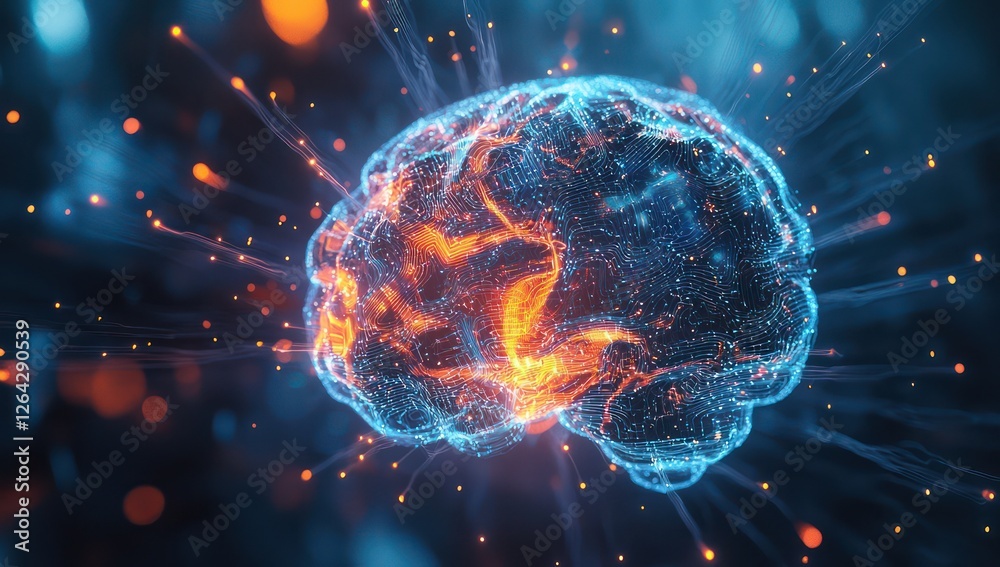 Poster virtual entity powered by ai neural links, glowing with structured intelligent energy networks.