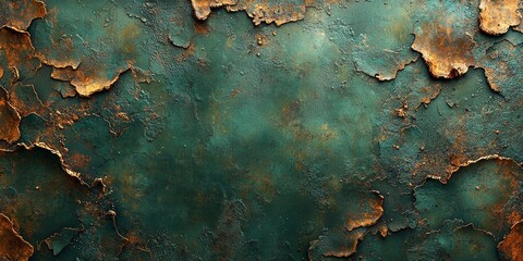 Weathered Oxidized Copper Texture with Green Patina
