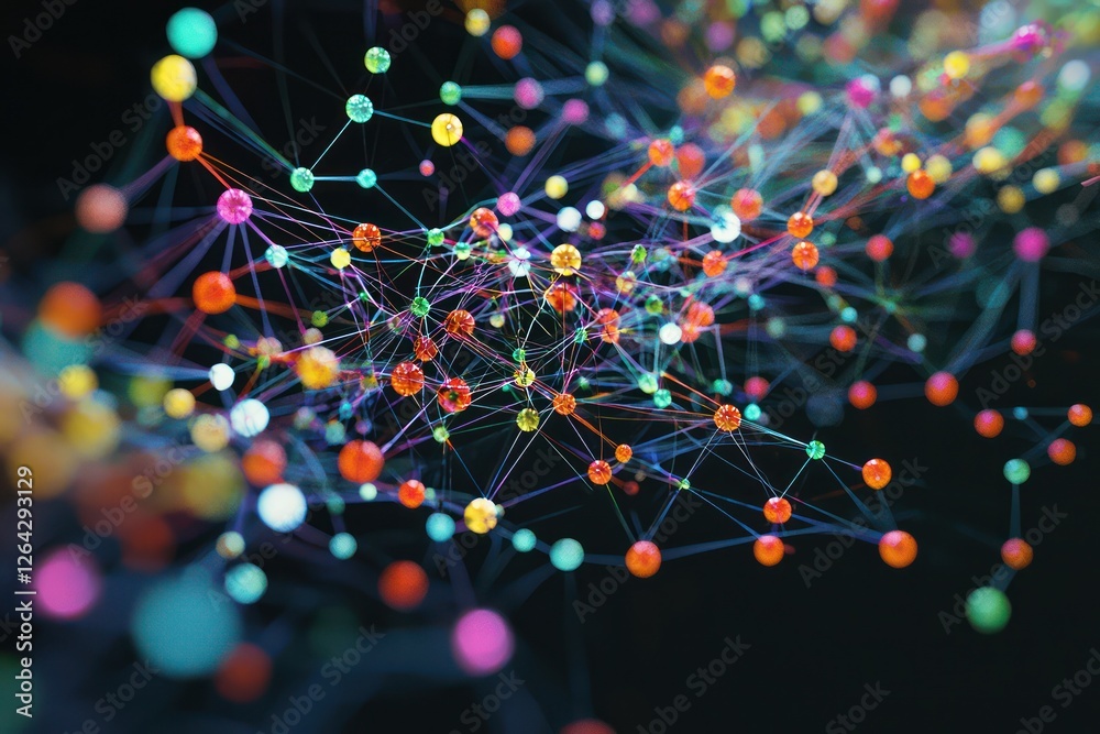 Poster ai-driven connectivity illuminating smart neural frameworks, forming structured cognition patterns.