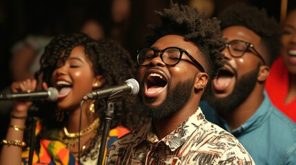 Gospel Choir Singing Stage Performance