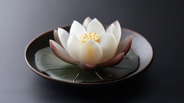 Cool Japanese Sweets with Lotus Motif. Traditional and Artistic Confections with Lotus Patterns.