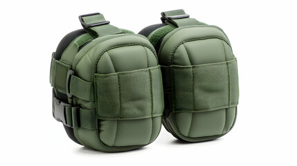 Naklejka premium Pair of green knee pads isolated on white, for work or sports and safety generative AI