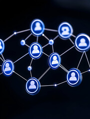 People network links with connections in background. Ideal for social media generative AI