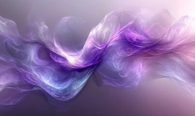 Obraz premium Abstract purple waves, iridescent design, 3d render, Generative AI