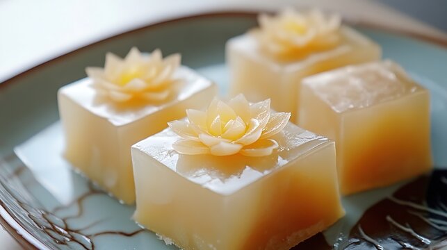 Cool Japanese Sweets with Lotus Motif. Traditional and Artistic Confections with Lotus Patterns.