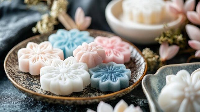 Cool Japanese Sweets with Lotus Motif. Traditional and Artistic Confections with Lotus Patterns.