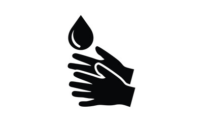 hand gel icon, wash hands, hygiene logo, thin line web symbol on white background