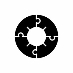 business Pie Chart icon or logo silhouette