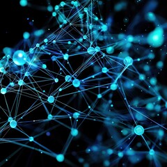 Fototapeta premium Interwoven IoT structures forming smart AI networks , futuristic digital communication.