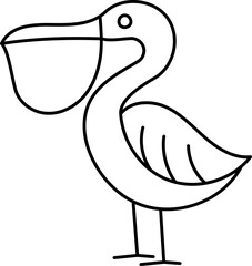 Pelican Outline Illustration