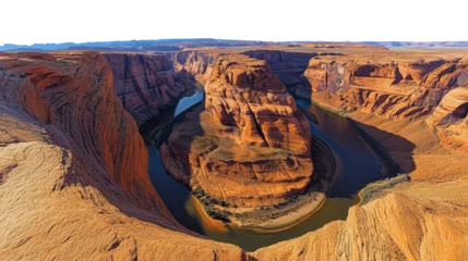 Selbstklebende Fototapeten Grand horseshoe bend view arizona nature landscape aerial perspective isolated on transparent background © Graphic Genius