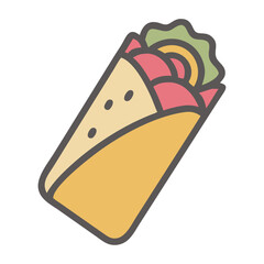 Street food delicious taco with fresh vegetables