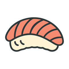 Classic salmon nigiri sushi