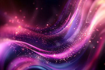 Obraz premium Abstract colorful waves with sparkling particles flowing in a dreamy background, creating a vibrant atmosphere