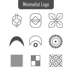 Set of minimalist company logo design ideas vector design
