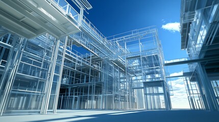 Obraz premium Glass and Steel Structure: A Modern Architectural Vision